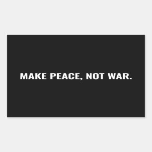 Pegatina Rectangular Hacer la paz no la guerra personalizado minimalist