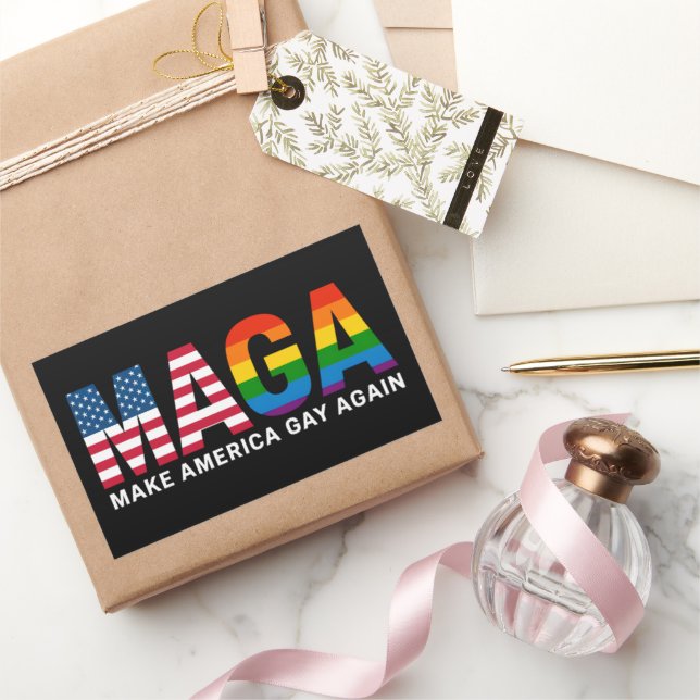 Pegatina Rectangular Hacer que Estados Unidos vuelva a ser el orgullo g (Regalar)