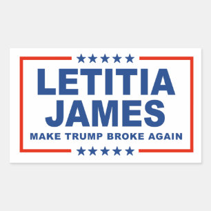 Pegatina Rectangular Hacer que Trump se quiebre otra vez - Letitia Jame