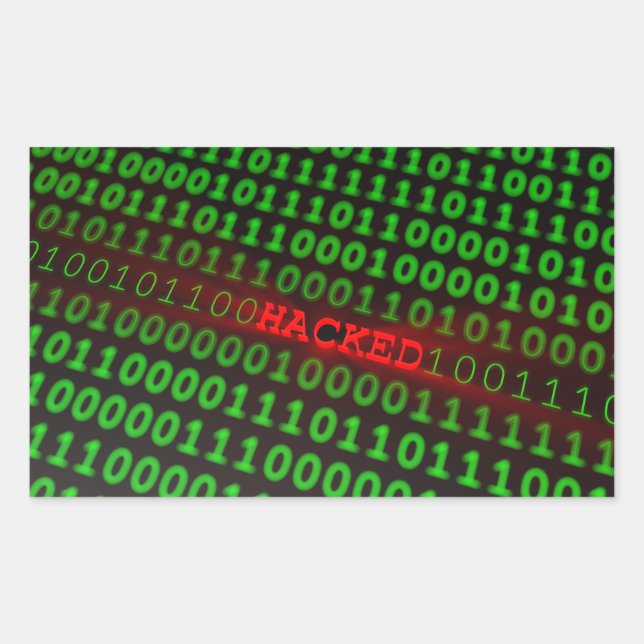 Pegatina Rectangular Hackeado (Anverso)
