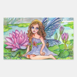 Pegatina Rectangular Hada En Lily Pad