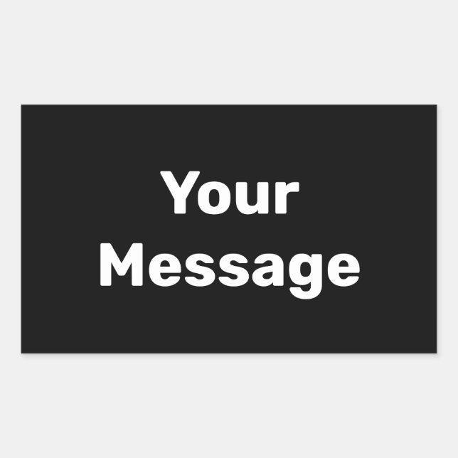 Pegatina Rectangular Hágalo usted mismo negro con plantilla de texto en (Anverso)