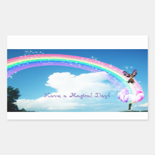 Pegatina Rectangular Hagamos un arcoiris