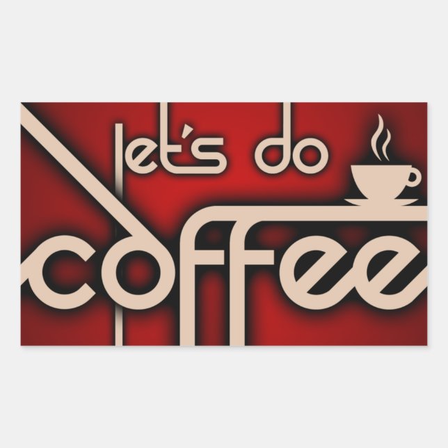 Pegatina Rectangular hagamos una cita de café (Anverso)