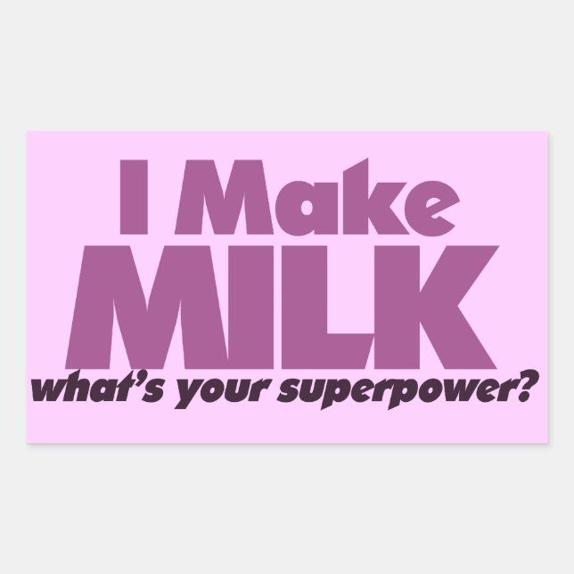 Pegatina Rectangular Hago MILK ¿cuál es tu superpotencia? (Anverso)