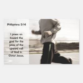 Pegatina Rectangular Hago presión hacia el objetivo filipinos 3:14 Bibl