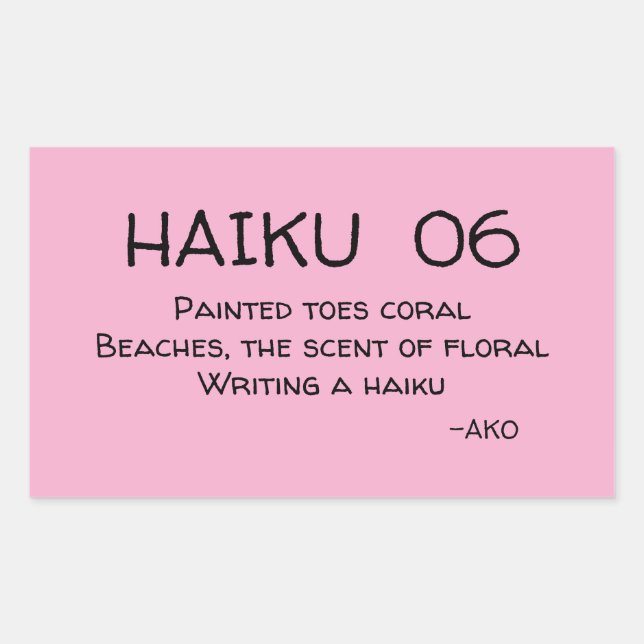 PEGATINA RECTANGULAR HAIKU 06 (Anverso)
