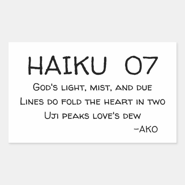 PEGATINA RECTANGULAR HAIKU 07 (Anverso)