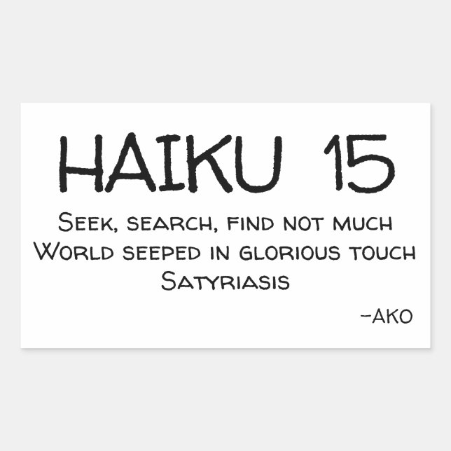 PEGATINA RECTANGULAR HAIKU 15 (Anverso)