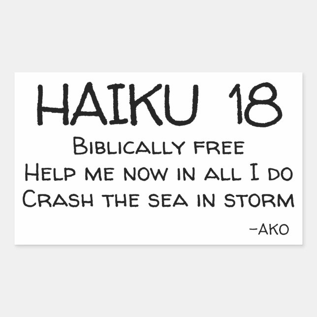 PEGATINA RECTANGULAR HAIKU 18 (Anverso)