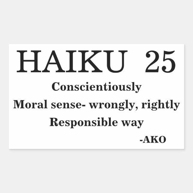 PEGATINA RECTANGULAR HAIKU 25 (Anverso)
