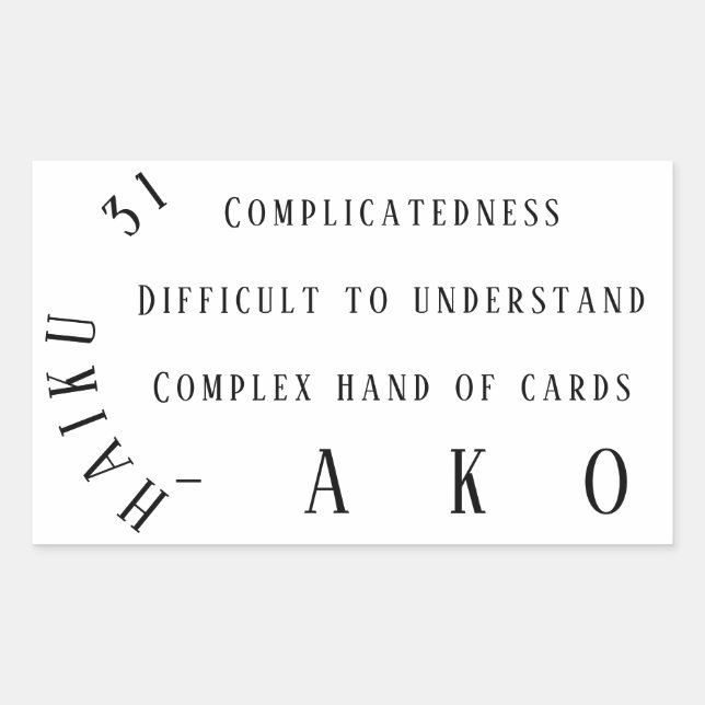 PEGATINA RECTANGULAR HAIKU 31 (Anverso)