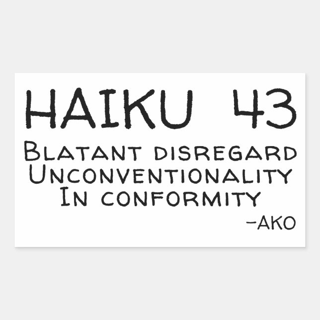 PEGATINA RECTANGULAR HAIKU 43 (Anverso)