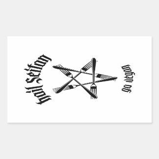 Pegatina Rectangular Hail Seitan 1.1 (negro)