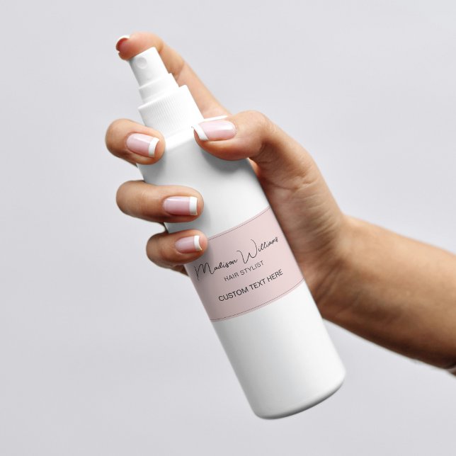 Pegatina Rectangular Hair Stylist Pink moderno (Hair Stylist Modern Pink Rectangular Sticker)