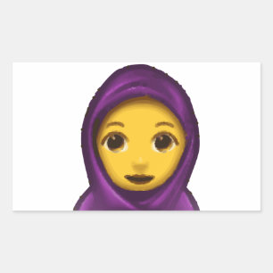 Pegatina Rectangular hajib de emoji