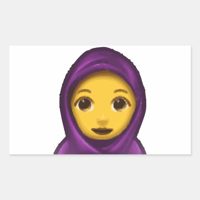Pegatina Rectangular hajib de emoji (Anverso)
