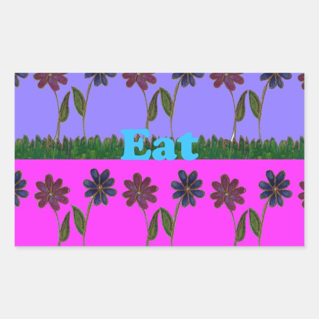 Pegatina Rectangular Hakuna Matata ama el juego de comer. png (Anverso)