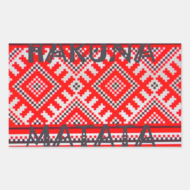 Pegatina Rectangular Hakuna Matata - Colección de arte swahili sin preo (Anverso)