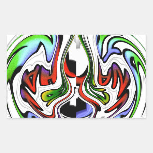 Pegatina Rectangular Hakuna Matata con Torbellino Abstracto y Gradiente
