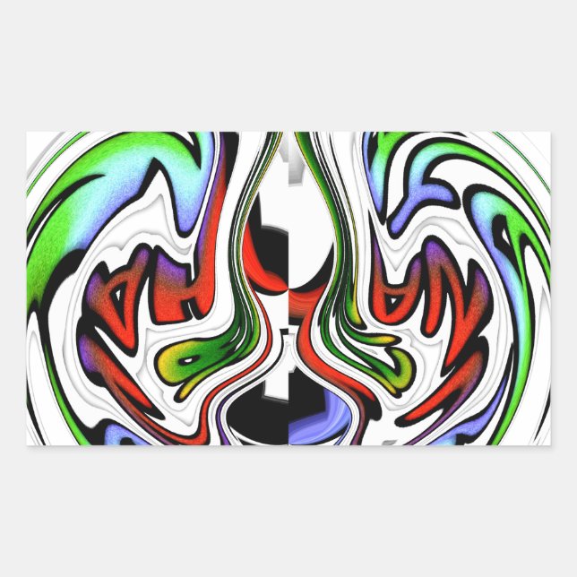 Pegatina Rectangular Hakuna Matata con Torbellino Abstracto y Gradiente (Anverso)