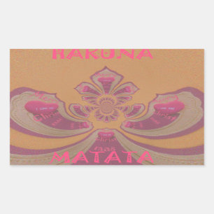 Pegatina Rectangular Hakuna Matata Feliz Navidad hermoso diseño de cora