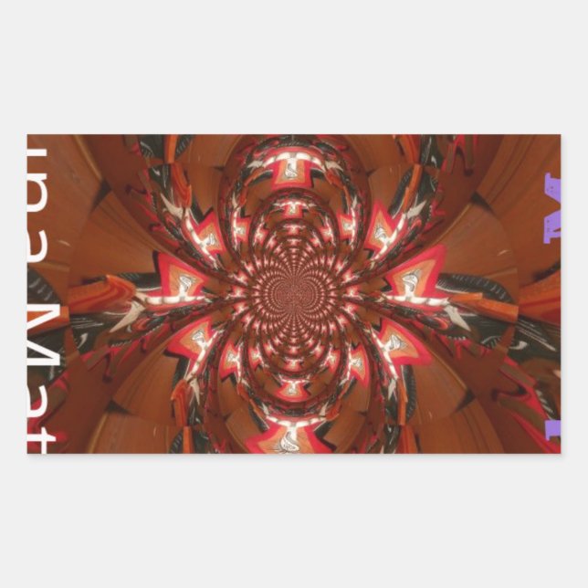 Pegatina Rectangular Hakuna Matata Halloween Mask Kaleidoscope Resumen (Anverso)