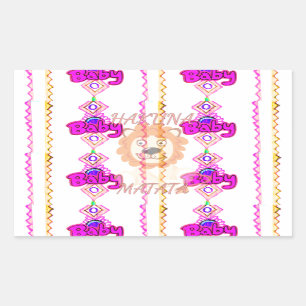 Pegatina Rectangular Hakuna Matata: Hermoso motivo de diseño de león be