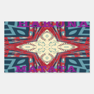 Pegatina Rectangular Hakuna Matata Mensajes de texto Esperanza Resumen 