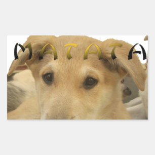 Pegatina Rectangular "Hakuna Matata Pup" - Amor a los cachorros sin pre