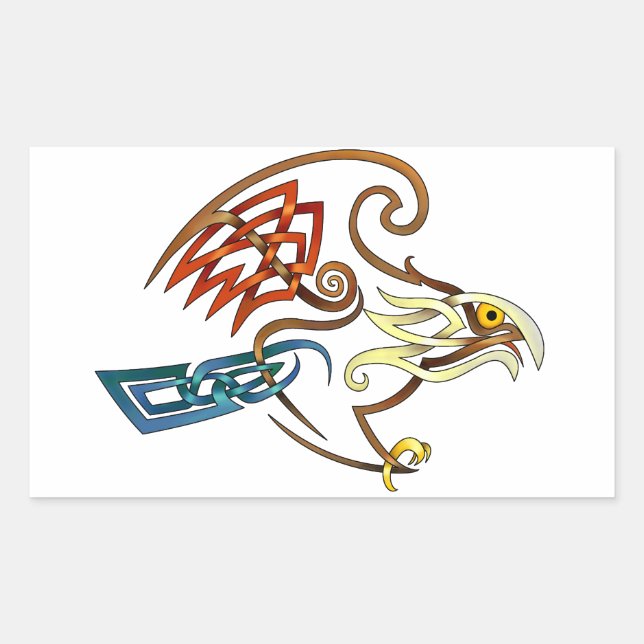 Pegatina Rectangular Halcón (Anverso)