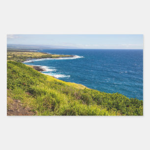 Pegatina Rectangular haleokane mirando hacia la bahía de honuapo