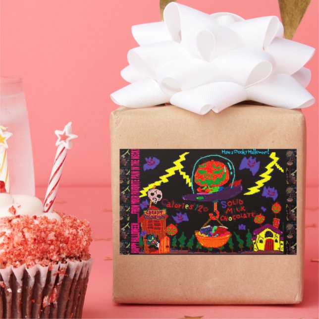 Pegatina Rectangular Halloween Candy (Fiesta)