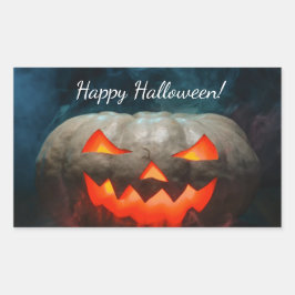 Pegatina Rectangular Halloween de calabaza