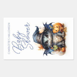 Pegatina Rectangular Halloween de color de agua para niños de presupues