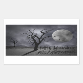 Pegatina Rectangular Halloween de Paisaje Sombrío