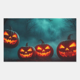 Pegatina Rectangular Halloween maravillosamente hermoso - Calabazas emb