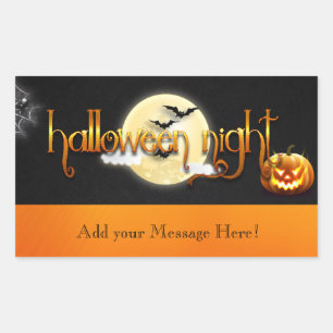 Pegatina Rectangular Halloween - Noche de Halloween - PERSONALIZAR
