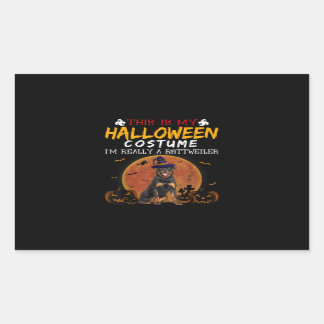 Pegatina Rectangular Halloween Rottweiler Funny Dog Costume Amantes