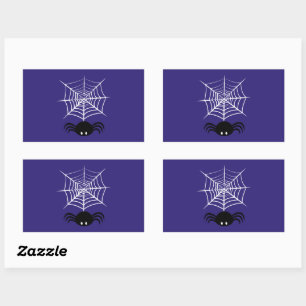Pegatina Rectangular Halloween Spider Web