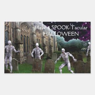 Pegatina Rectangular Halloween Zombies
