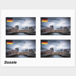 Pegatina Rectangular Hamburgo Alemania