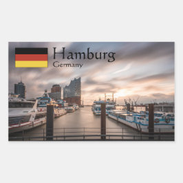 Pegatina Rectangular Hamburgo Alemania