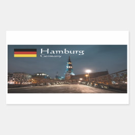 Pegatina Rectangular Hamburgo Alemania
