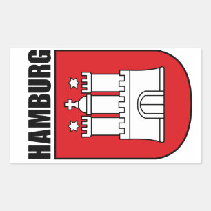 Pegatina Rectangular Hamburgo (Hansestadt)