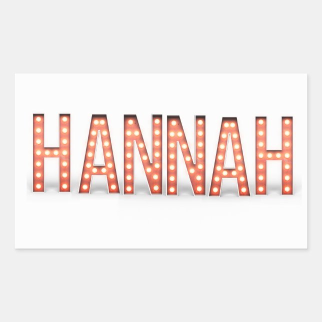 Pegatina Rectangular Hannah Marquee Lights (Anverso)