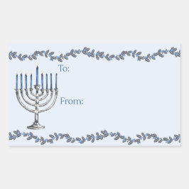 Pegatina Rectangular Hanukkah Menorahs Sticker