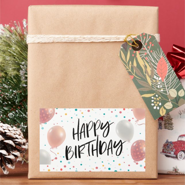 Pegatina Rectangular Happy Birthday celebration  (Vacaciones)