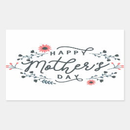 Pegatina Rectangular happy-mothers-day-lettering