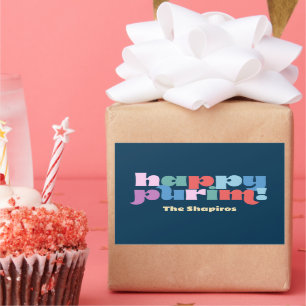 Pegatina Rectangular Happy Purim Sameach label para mishloach manot